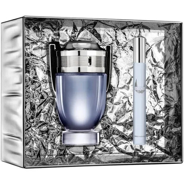 Paco Rabanne Gift Set Invictus 100 ml Edt Spray + 10 ml Travel Spray